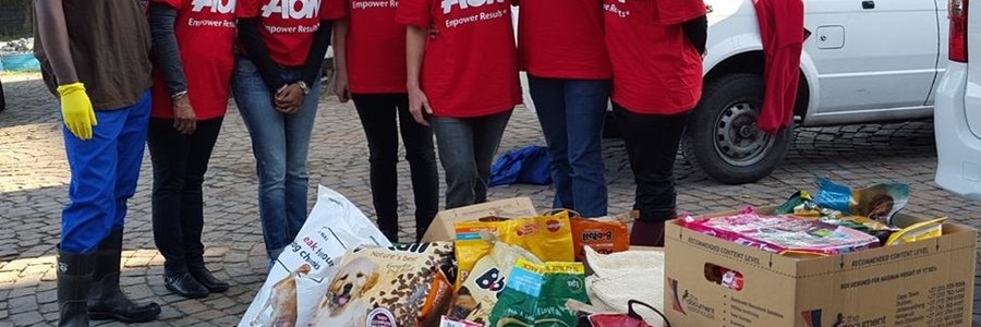 Aon colleagues at the Cape Town branch spent their â€œGlobal Service Dayâ€ at the DARG Animal Rescue where they donated food and animal toys to the cats and dogs in need of adoption.